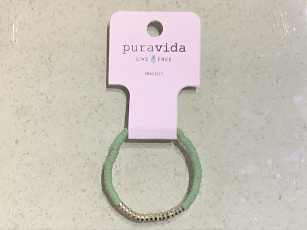 Puravida Disc Stretch Bracelet AQUA