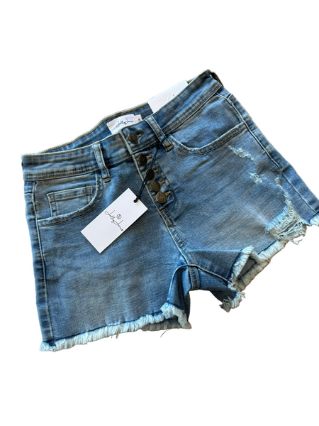 5 Button Denim Shorts