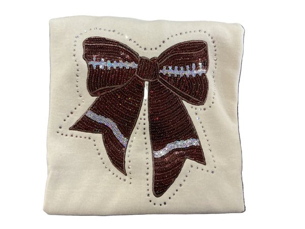 Football bow crewneck