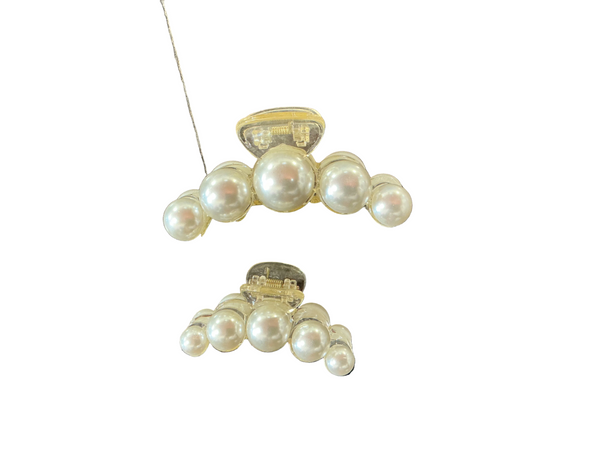 Champagne Large Pearl Hair Clips