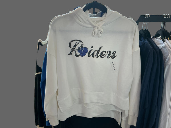 White Cropped Raiders Hoodie
