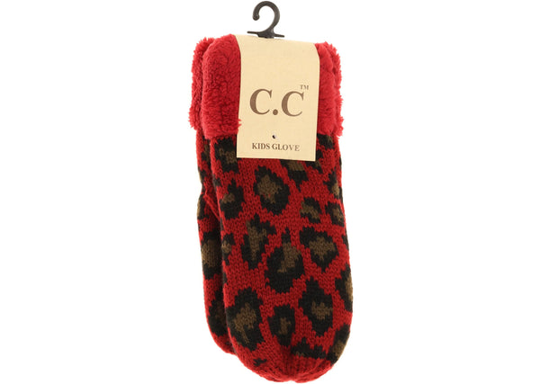 KIDS Leopard Print Mittens