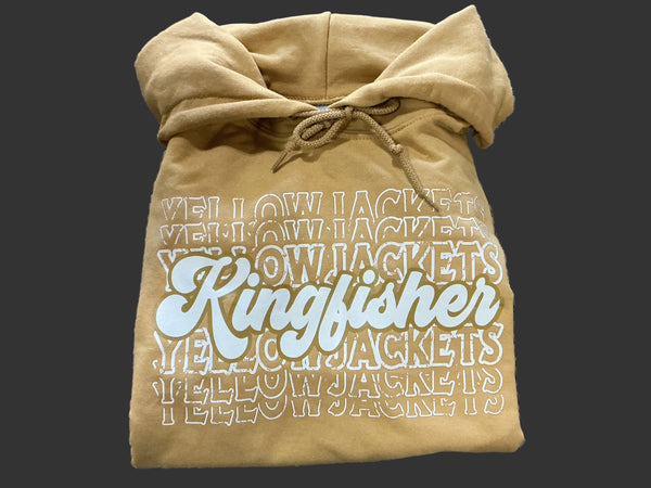 Gold Kingfisher Fade print Hoodie