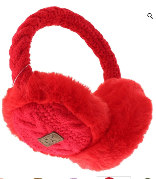 Cable Knit Faux Fur Earmuff