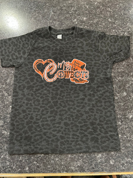 Cheetah "Heart" my cowboys youth shirt