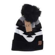 Aztec Natural Faux Fur Pom C.C Beanie