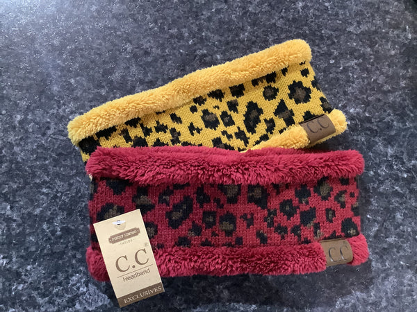 Fuzzy Lined Leopard Print CC Headwrap