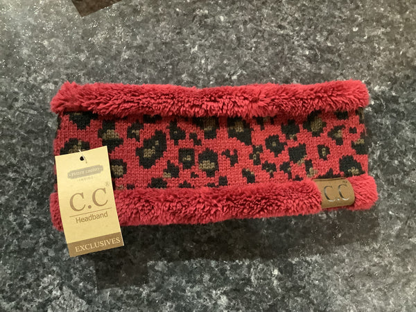 Fuzzy Lined Leopard Print CC Headwrap