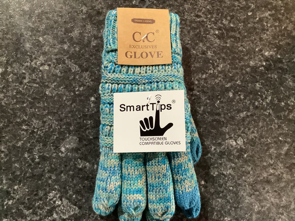 Multi Color Ribbed Lined CC Gloves