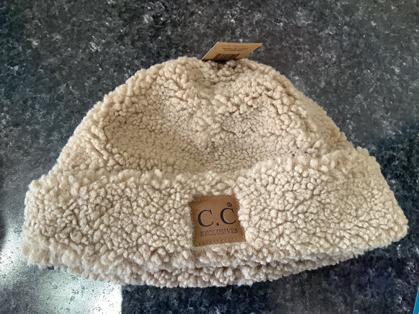Fuzzy Lined Sherpa Cuffed C.C Beanie