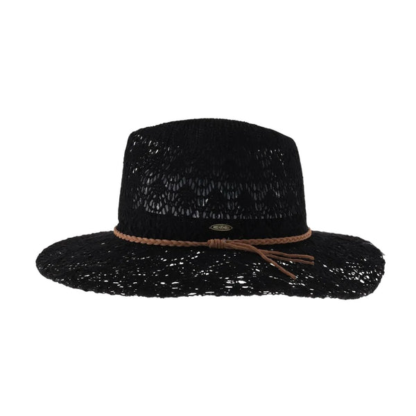 Horseshoe Lace Knit Panama Hat
