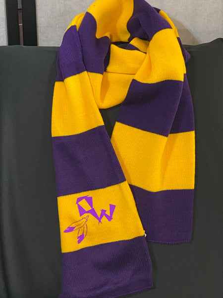 Warriors Striped Scarf-Purple/Gold