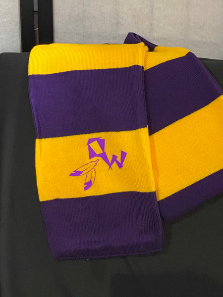 Warriors Striped Scarf-Purple/Gold