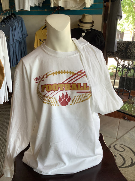 Wildcats Football LS White Shirt