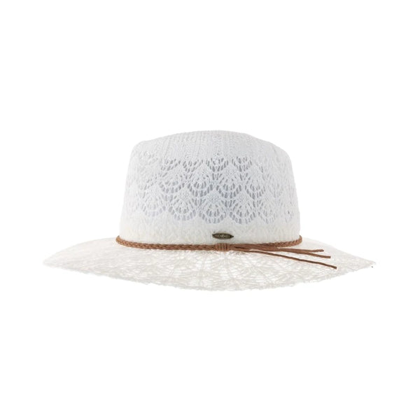 Horseshoe Lace Knit Panama Hat